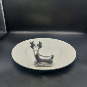 YANKEE CANDLE SHIMMERING FOREST REINDEER CERAMIC CANDLE PLATE